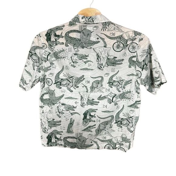 Lacoste x Netflix Button Collared Short Sleeve Shirt Large (L) All Over Print Co - Picture 2 of 8